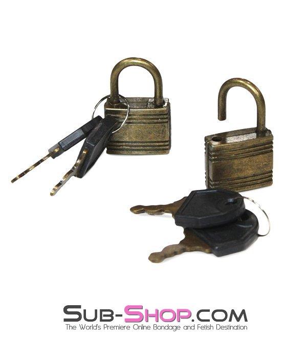 9758A      Bondage Gear Padlock, Antiqued Brass - Image 4