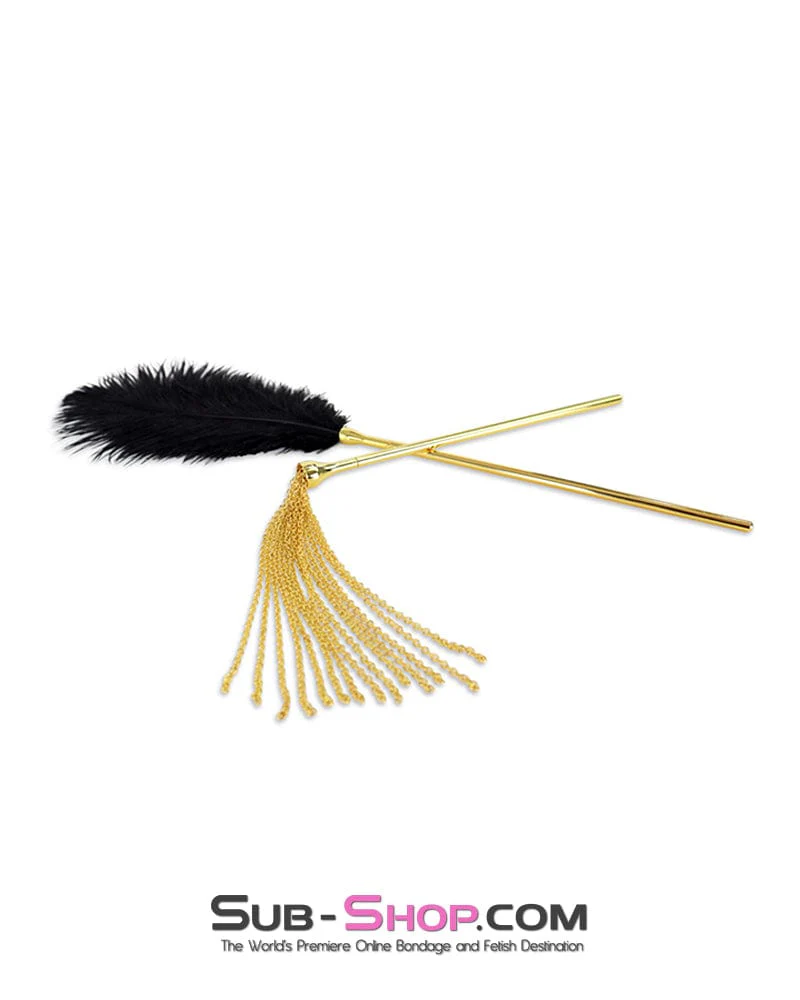 9921DL Luxe Gold Handled Feather Edger and Chain Mini Whip Set - Image 2