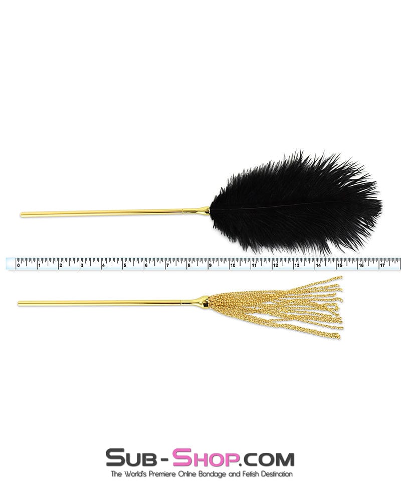 9921DL Luxe Gold Handled Feather Edger and Chain Mini Whip Set - Image 3
