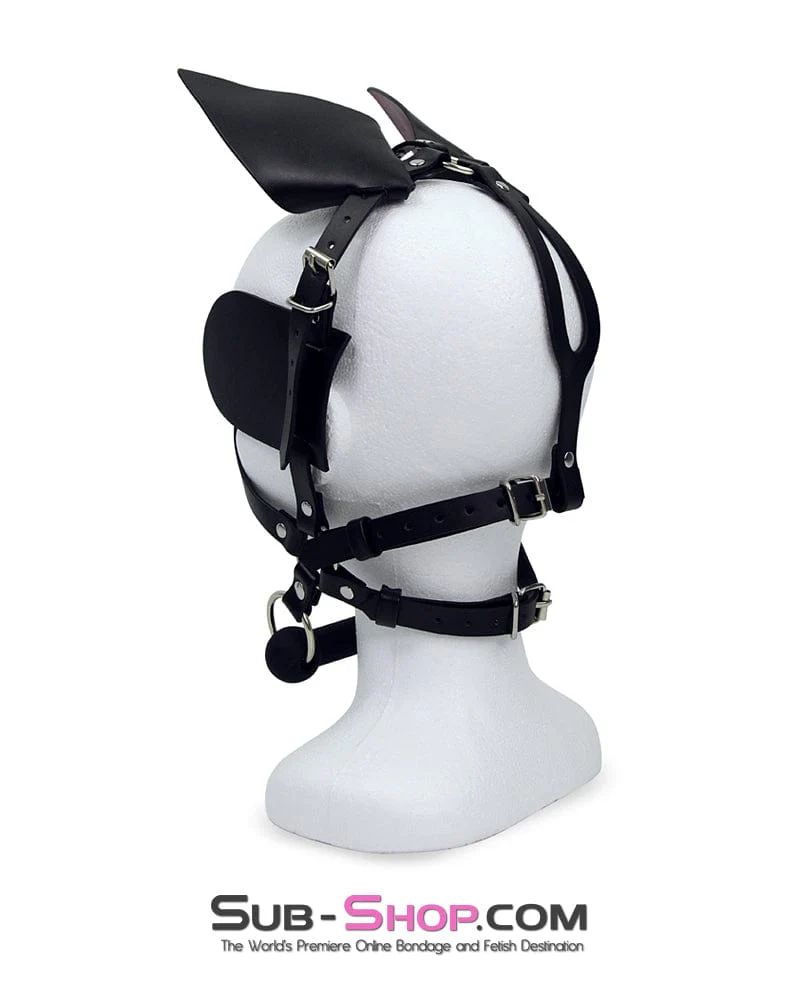 9937M Ponygirl Halter Harness with Blinders, Bit Gag and Pony Ears - Image 11