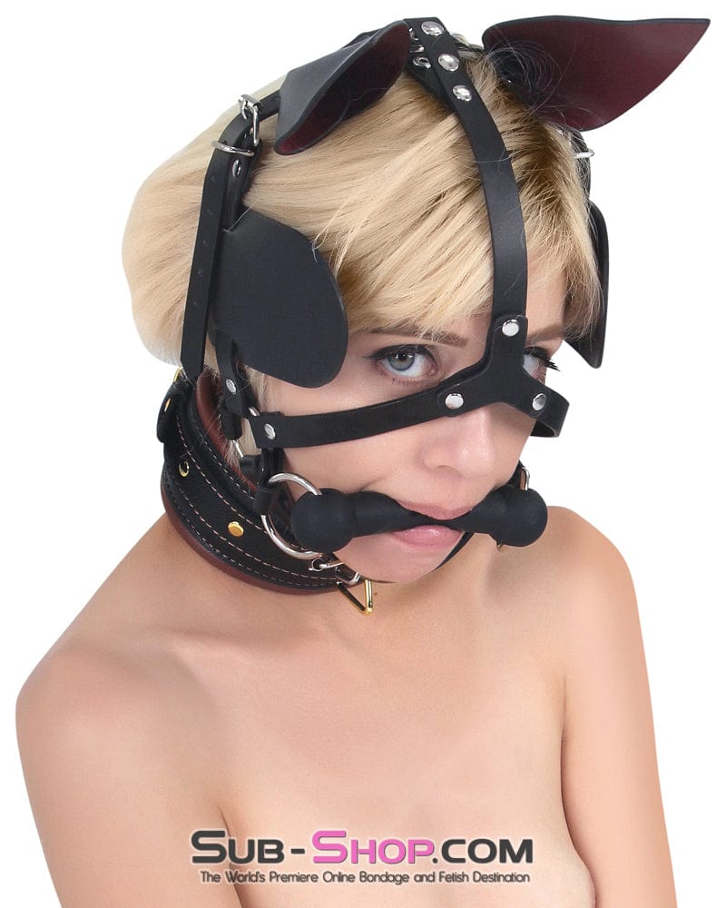 9937M Ponygirl Halter Harness with Blinders, Bit Gag and Pony Ears - Image 2