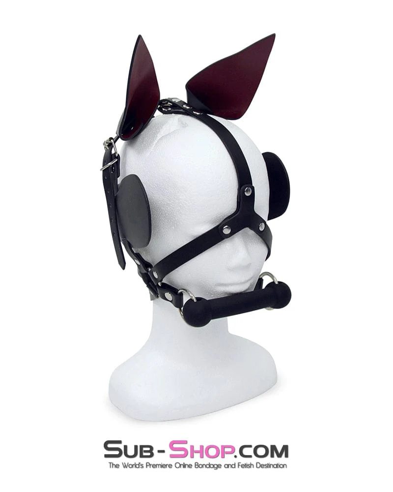 9937M Ponygirl Halter Harness with Blinders, Bit Gag and Pony Ears - Image 6