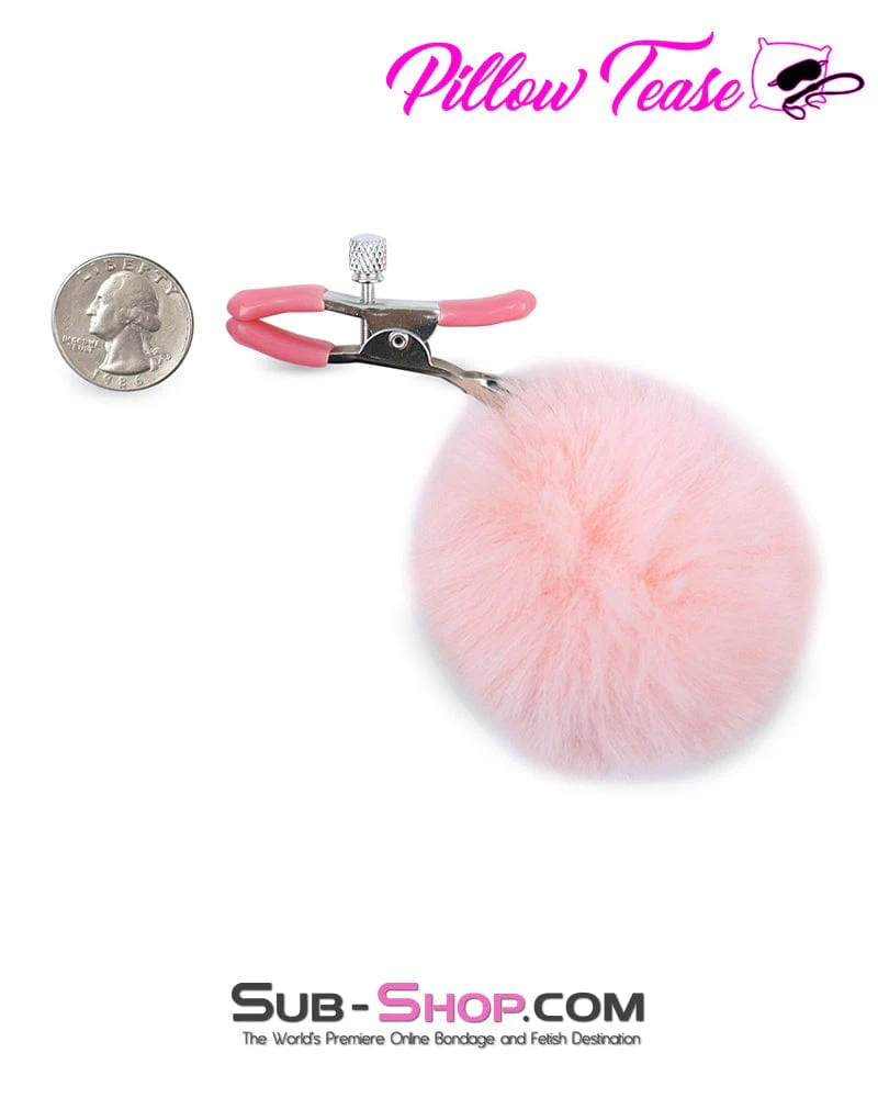 1775M      Adorable Pink Puffs Adjustable Nipple Clamps - Image 2