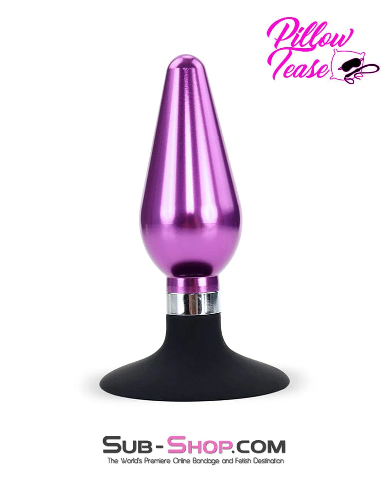 1689DL Aluminum Purple Suction Cup Base Smooth Anal Plug