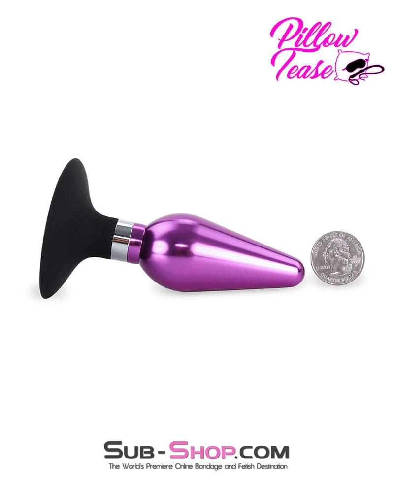 1689DL Aluminum Purple Suction Cup Base Smooth Anal Plug - Image 3