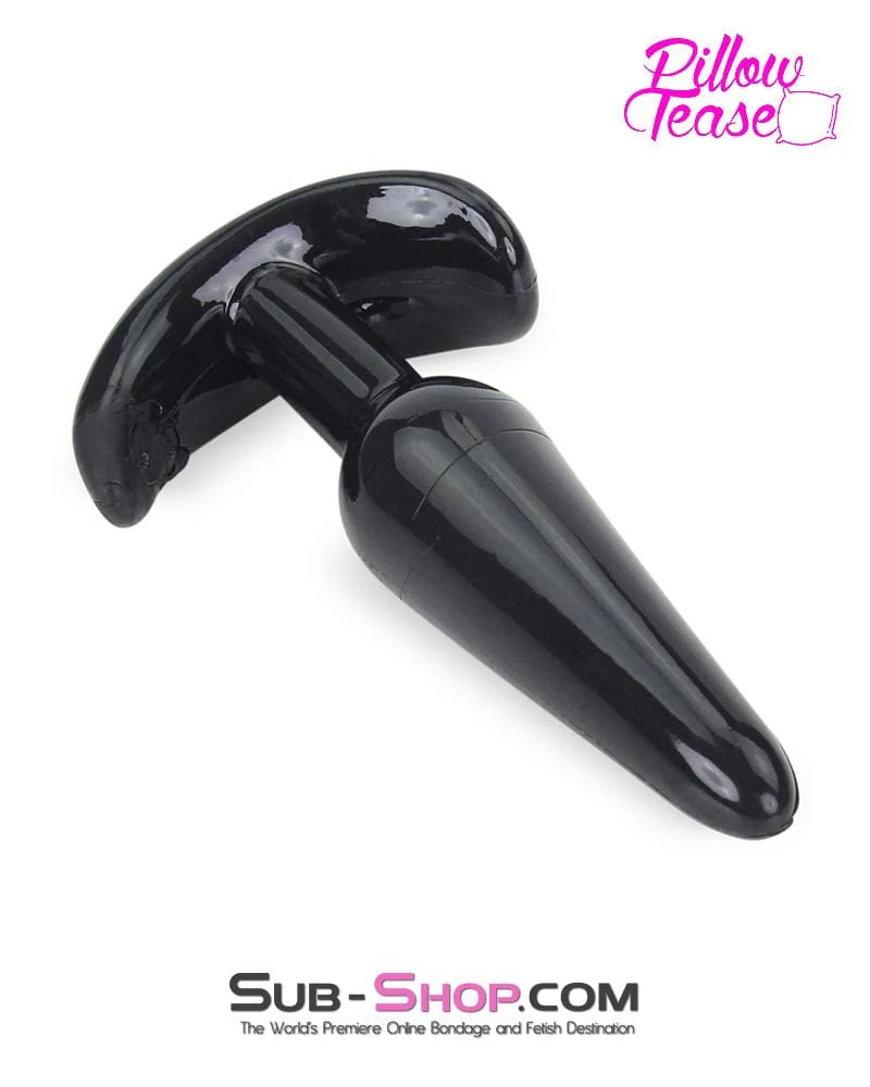 3727M Anal Beginner Small Black Jelly Butt Plug - Image 6