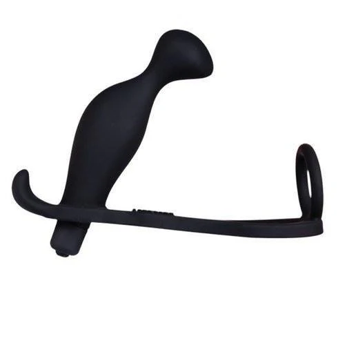 3500M      Balls 'N All Black Silicone P-Spot Vibrator & Cock Rings Set - LAST CHANCE - Final Closeout! - Image 3