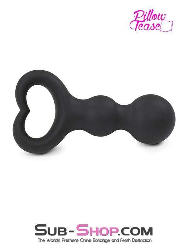 1657M-SIS      Sissy Barbie Heart Pull Ring Silicone Bumpy Anal Massager - Image 3