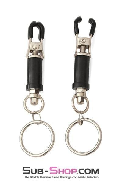 2368M Barrel Style Twist Closure Nipple Clamps with Weight Hanging Rings - MEGA Deal