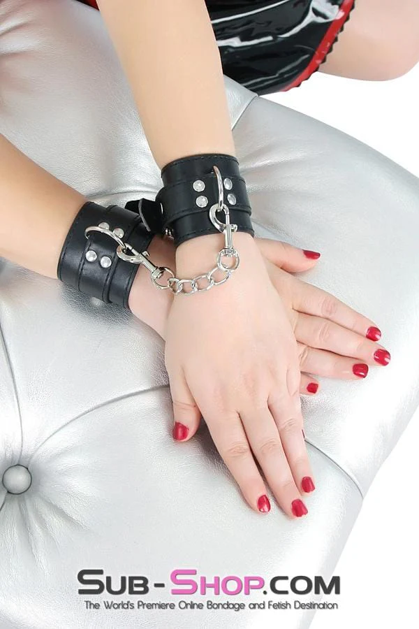 8989DL Basic Instinct Leatherette Wrist Cuffs - Image 2