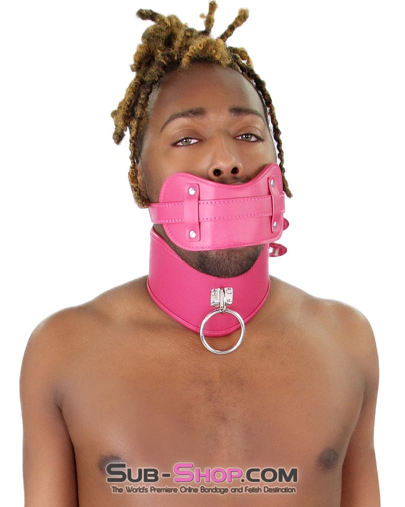 2300M-SIS BDSM Mistress Pretty Sissy Boi's Head Games 3" Locking Penis Panel Gag - Image 5