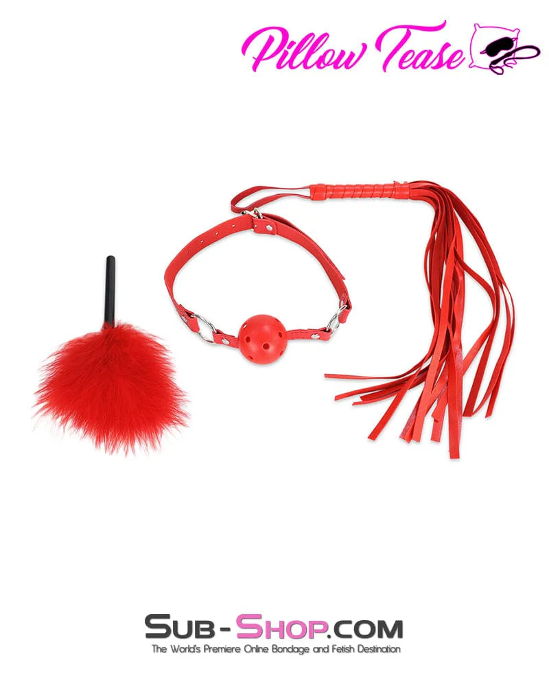9868DL Be Naughty 5 Pc Red Bondage Fantasy Kit - Image 5