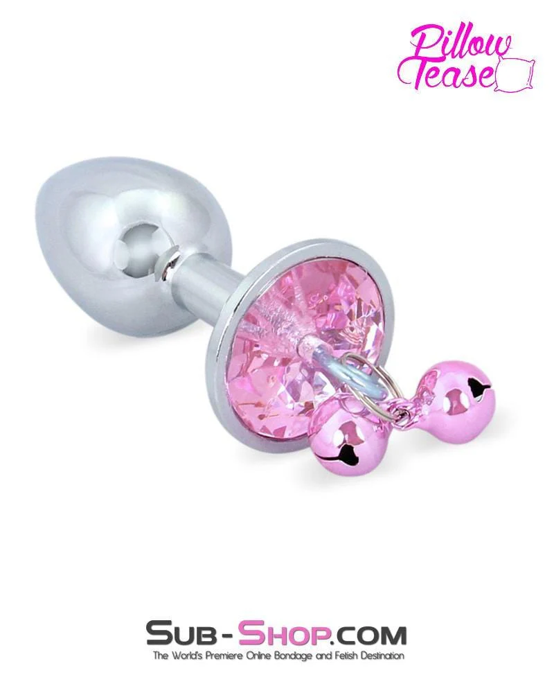 0542E Belle of the Balls Small Pink Gem Plug with Pink Bells š„ FINAL CLEARANCE ā Last Chance!