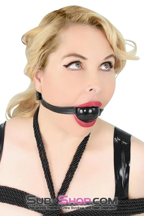 4482DL Large Black Rubber Ballgag on Black Strap - MEGA Deal - Image 13