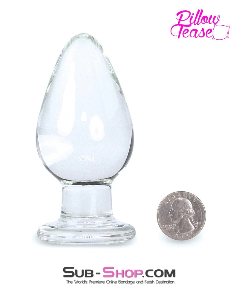 7093E Big Glass Clear Anal Sensations Plug - Image 3