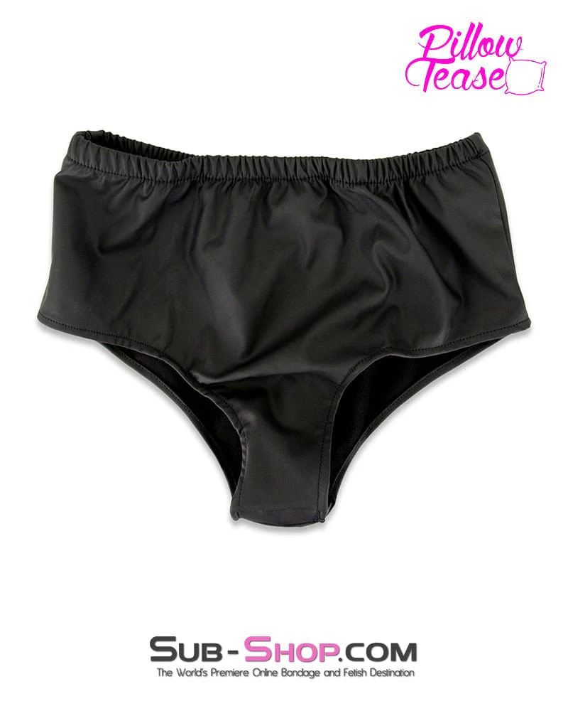 5723M   Leather Look 4 Way Stretch Silicone Butt Plug Panty - Image 4