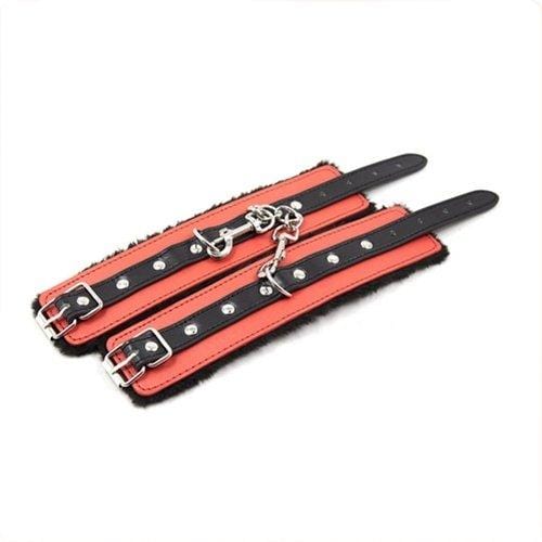 2334M Black and Red Bondage Cuffs, Collar, Leash, Gag, Rope, Whip and Blindfold Kit - 10 Pcs - Image 7