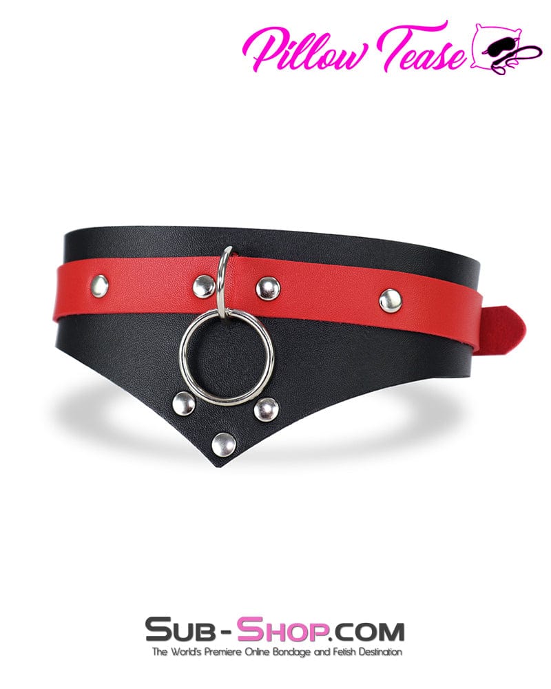 0775DL      Black and Red Chevron Bondage Collar - Image 3