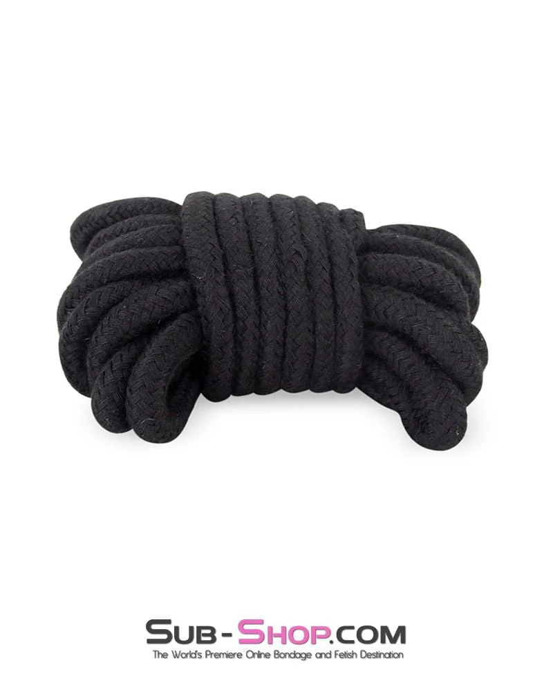 2316M Black Bondage Fantasy Rope, Cuffs, Collar, Clamps, Blindfold, Gag, Whip, Tickler and Connections Kit – 10 pcs - Image 8