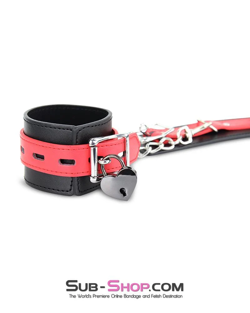 9725AE      Black Chrome Heart Bondage Gear Padlock - Image 4
