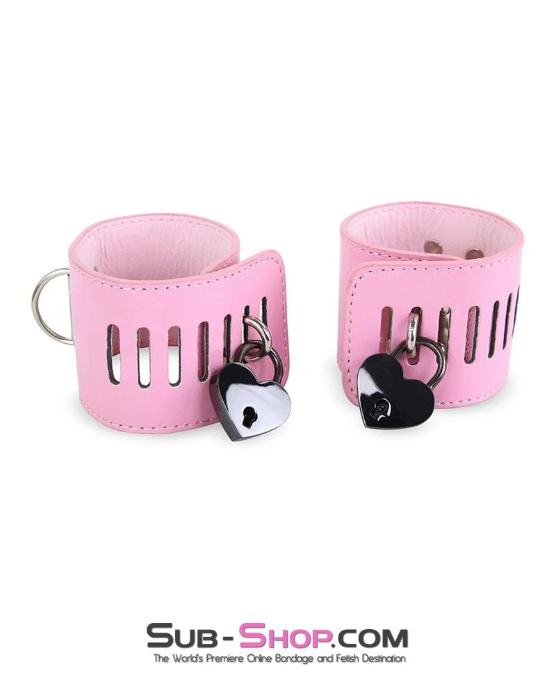 9725AE      Black Chrome Heart Bondage Gear Padlock - Image 5