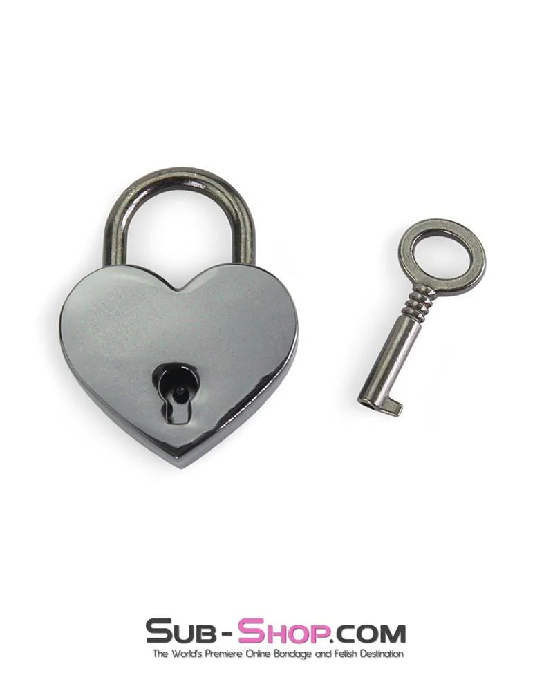 9725AE Black Chrome Heart Bondage Gear Padlock - MEGA Deal - Image 2