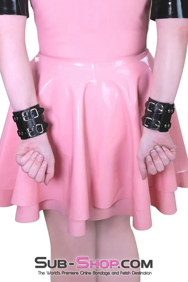 9026M      Black Double Buckle Wrist Cuffs - Image 12