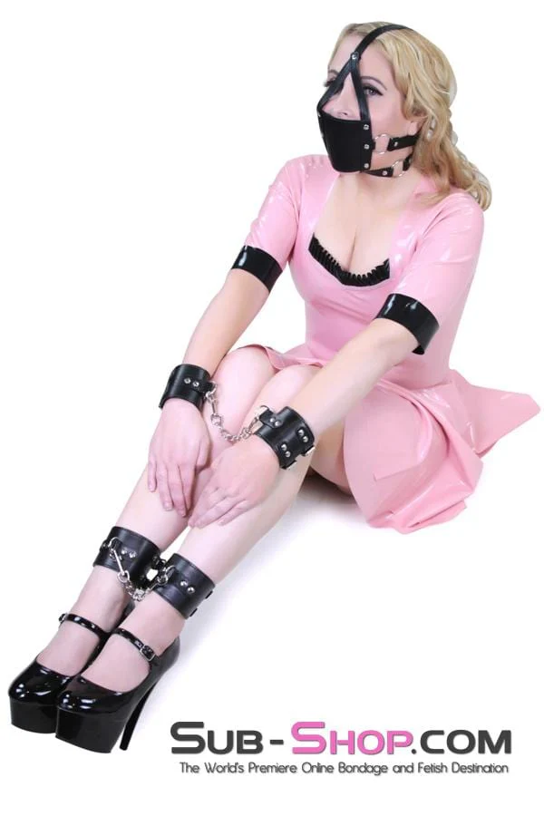 9026M      Black Double Buckle Wrist Cuffs - Image 23