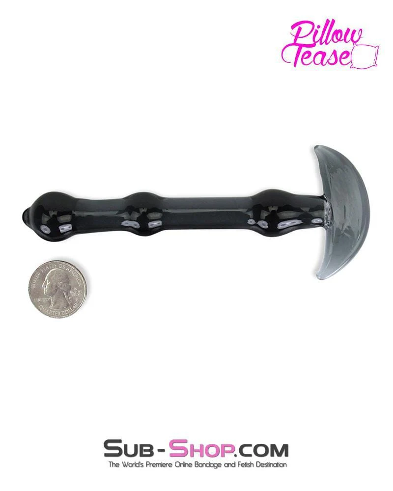 7119S      Black Glass Anal Rod Dildo with Handle Base - LAST CHANCE - Final Closeout! - Image 7
