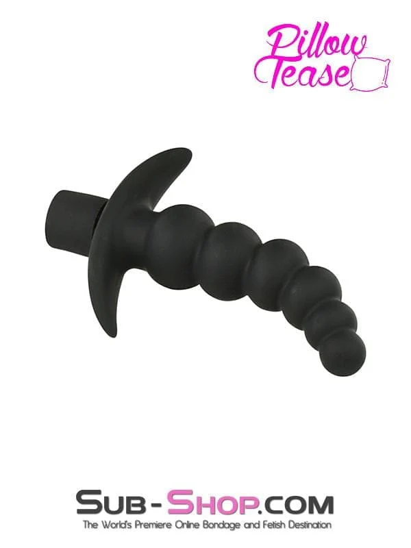 6946M Black Graduated Beaded Vibrating Butt Plug 🔥 FINAL CLEARANCE – Last Chance! - Image 2