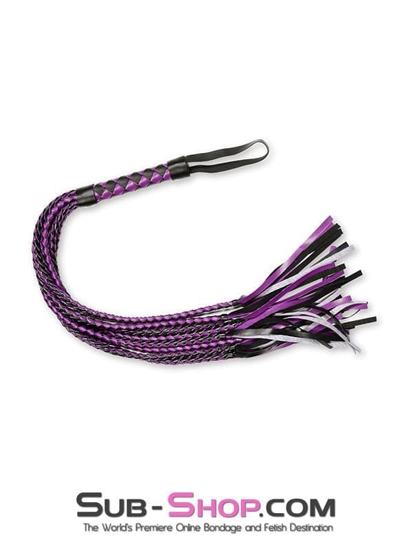 8806MQ Black & Purple Braided Multi-Tail Flogger - Image 11