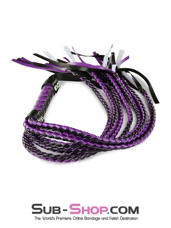 8806MQ Black & Purple Braided Multi-Tail Flogger - Image 8