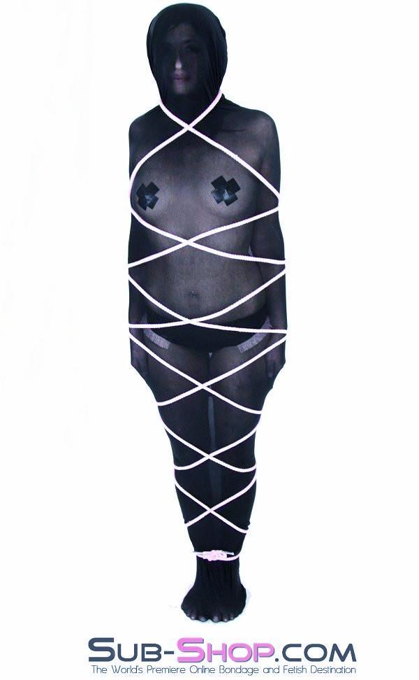 1490DL      Black Sheer Encasement Silk Stocking Full Body Sack - Image 8