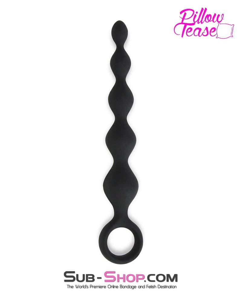 0688E      Black Silicone Anal Beads with Super Climax Pull Cord 🔥 FINAL CLEARANCE – Last Chance! - Image 2