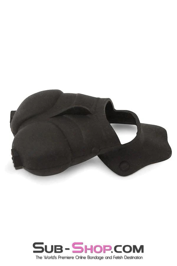 1765M      Black Silicone Cock Ring with Ball Cage - Image 3