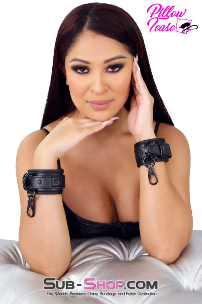 1871MQ Blackout Padded Wrist Cuffs with Clips and Soft Pink Neoprene Lining - Image 7