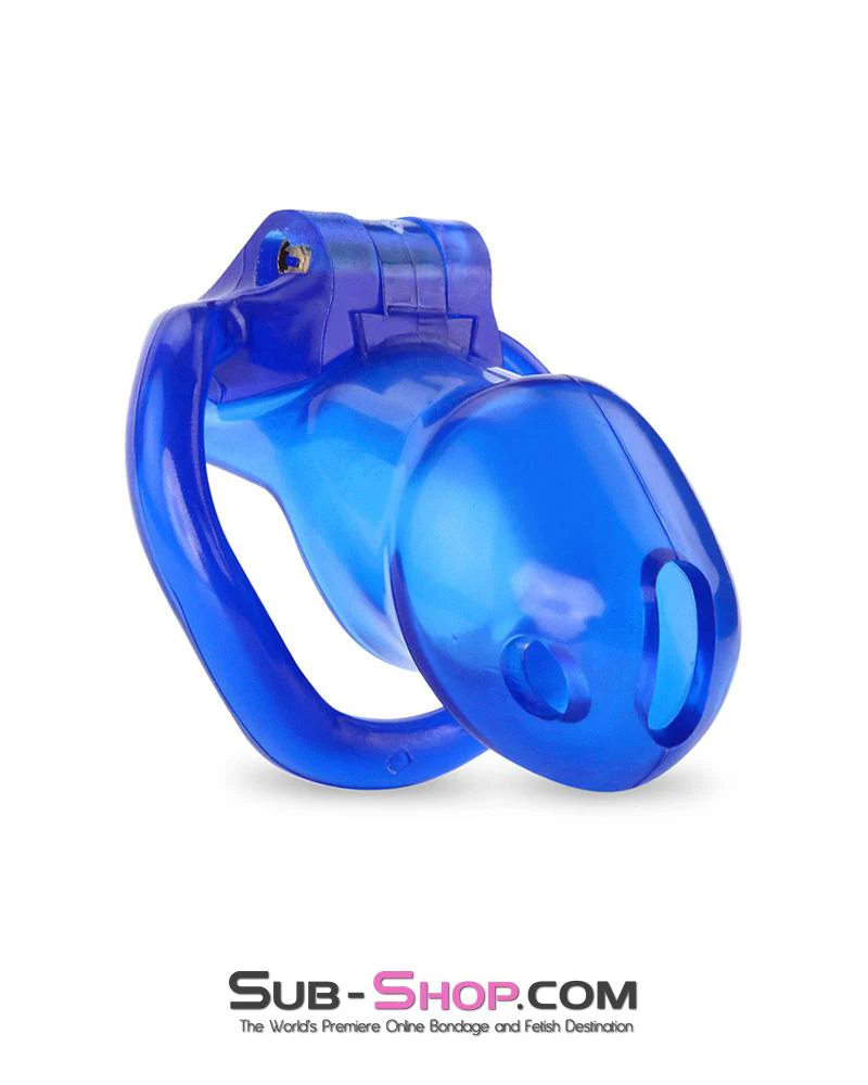 3510AE      Blue Blazes Chastity Tease High Security Locking Cock Cage Sensation Device - Image 3