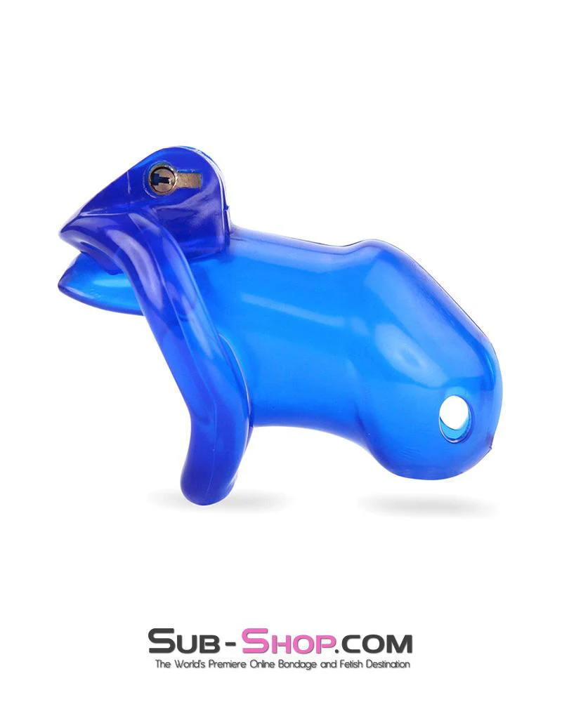 3510AE Blue Blazes Chastity Tease High Security Locking Cock Cage Sensation Device - MEGA Deal