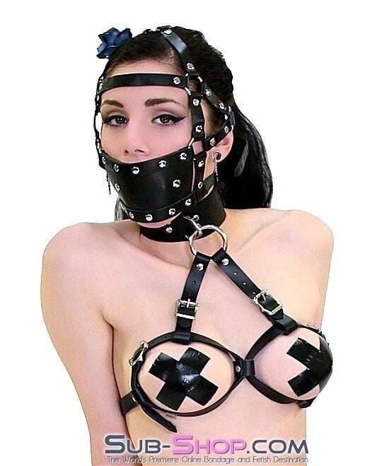 6856A Bondage Bra with Collar Breast Bondage Set - Image 5