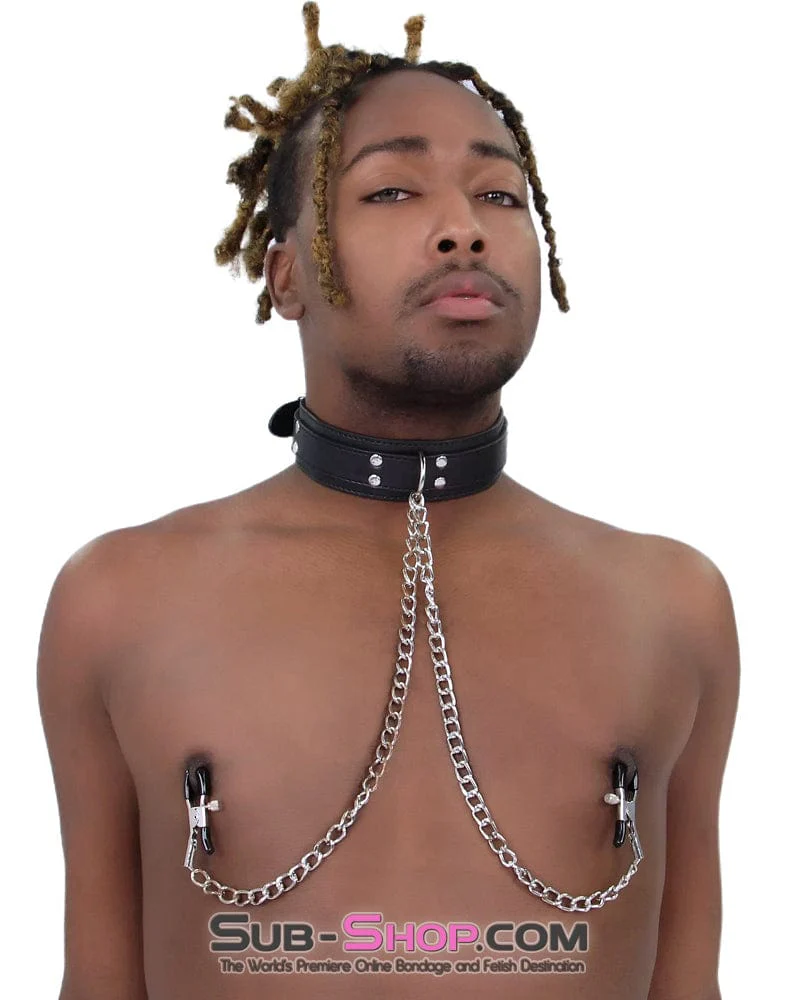 2512M Bondage Collar with Adjustable Nipple Clamps - MEGA Deal - Image 7