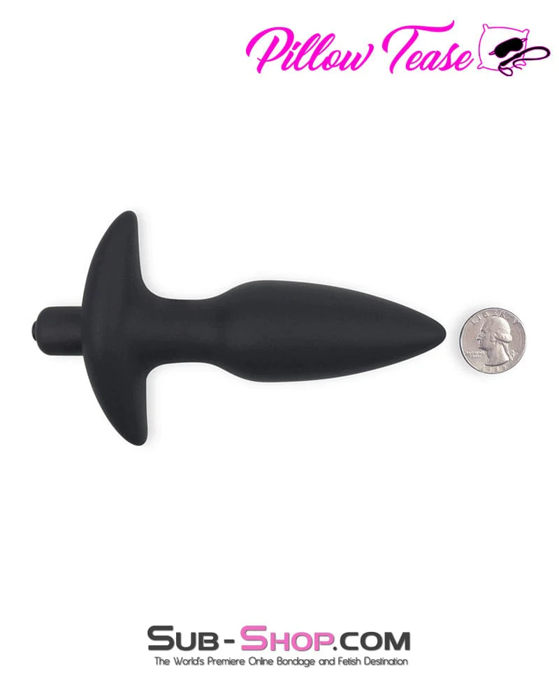 3496M-SIS      Booster Rocket Big Black Silicone Vibrating Sissy Doll Anal Plug - Image 4