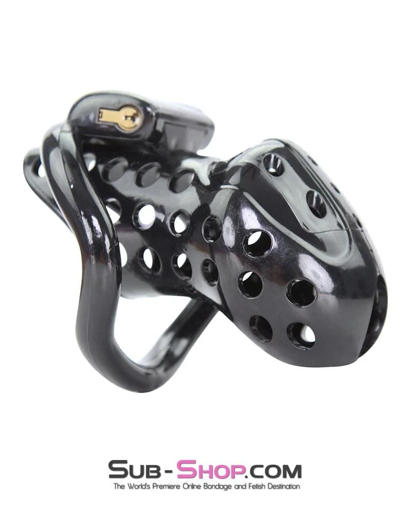 1722AR Boy Toy Black High Security Pin Tumbler Locking Cock Cage Chastity