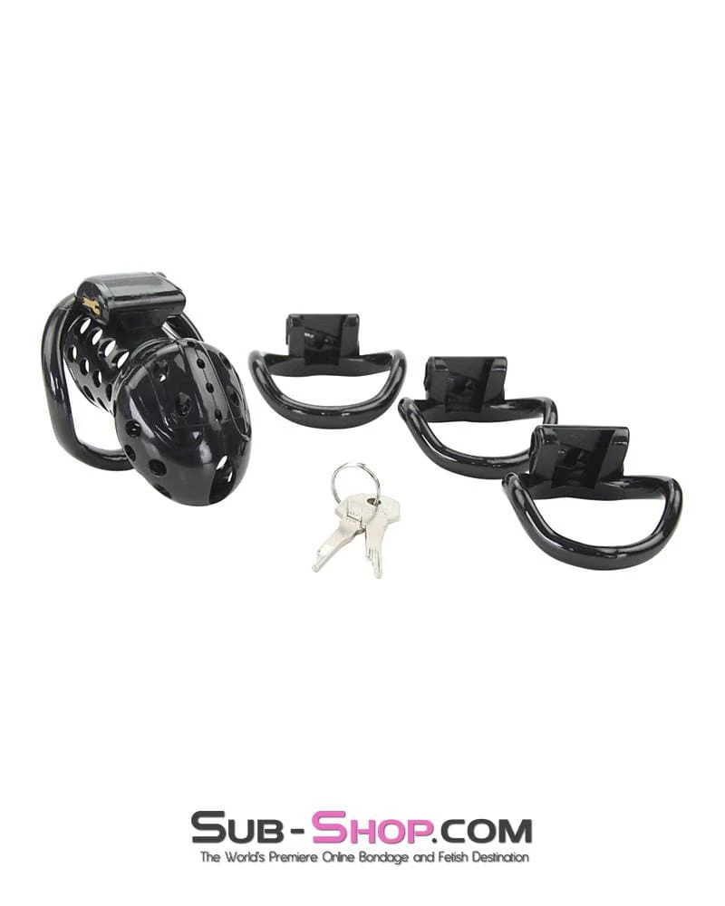 1722AR Boy Toy Black High Security Pin Tumbler Locking Cock Cage Chastity - Image 12