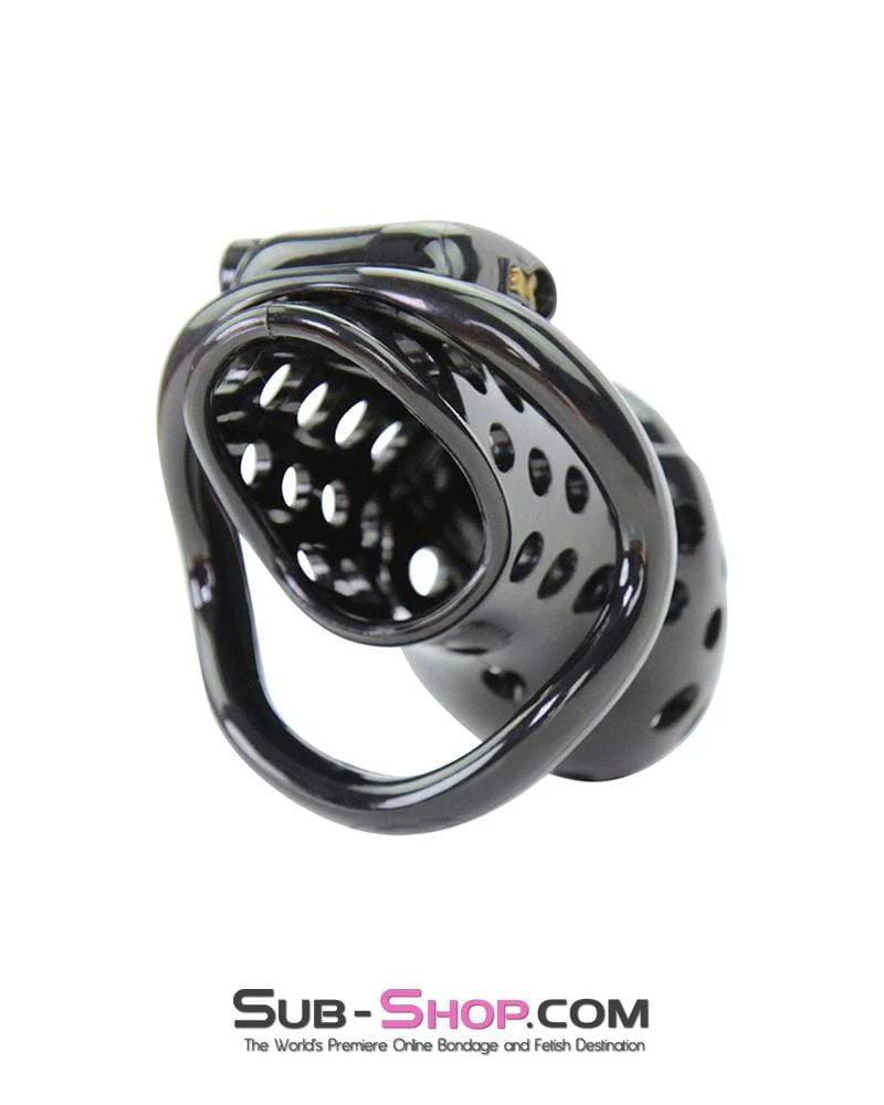 1722AR      Boy Toy Black High Security Pin Tumbler Locking Cock Cage Chastity - MEGA Deal - Image 6