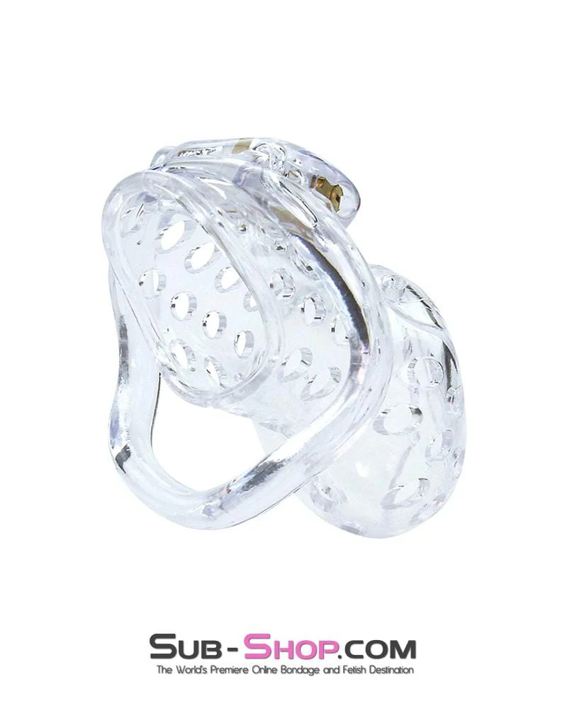 1422AR Boy Toy Clear High Security Pin Tumbler Locking Cock Cage Chastity - Image 9