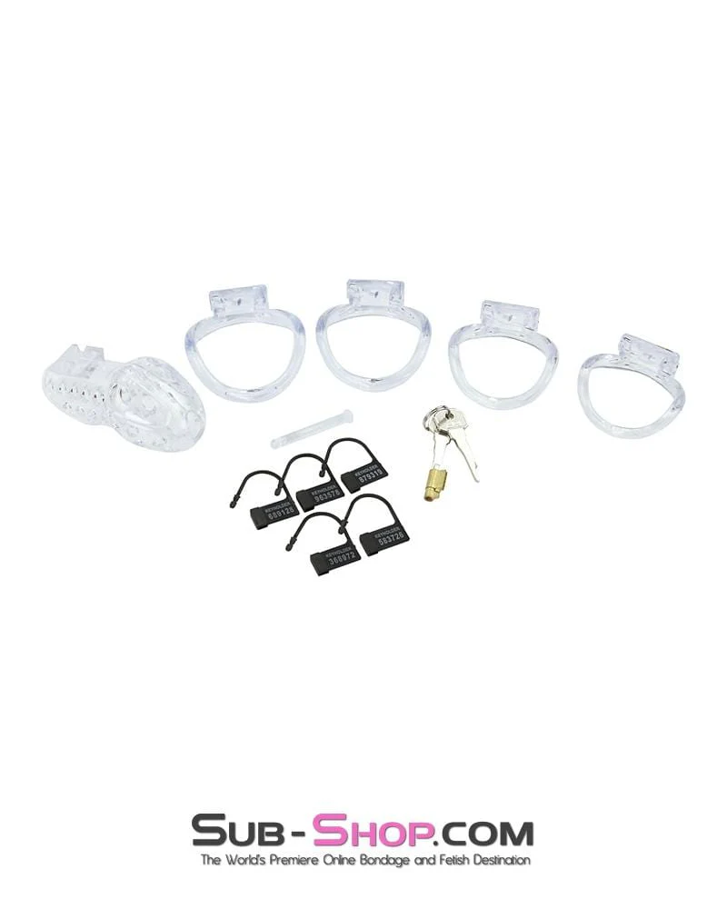 1422AR      Boy Toy Clear High Security Pin Tumbler Locking Cock Cage Chastity - MEGA Deal - Image 12