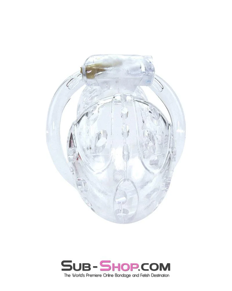 1422AR      Boy Toy Clear High Security Pin Tumbler Locking Cock Cage Chastity - MEGA Deal - Image 7