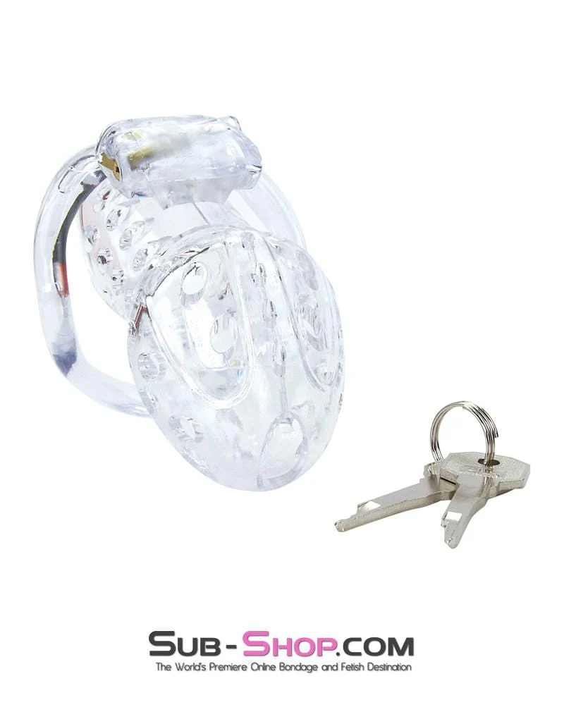 1422AR      Boy Toy Clear High Security Pin Tumbler Locking Cock Cage Chastity - MEGA Deal - Image 9