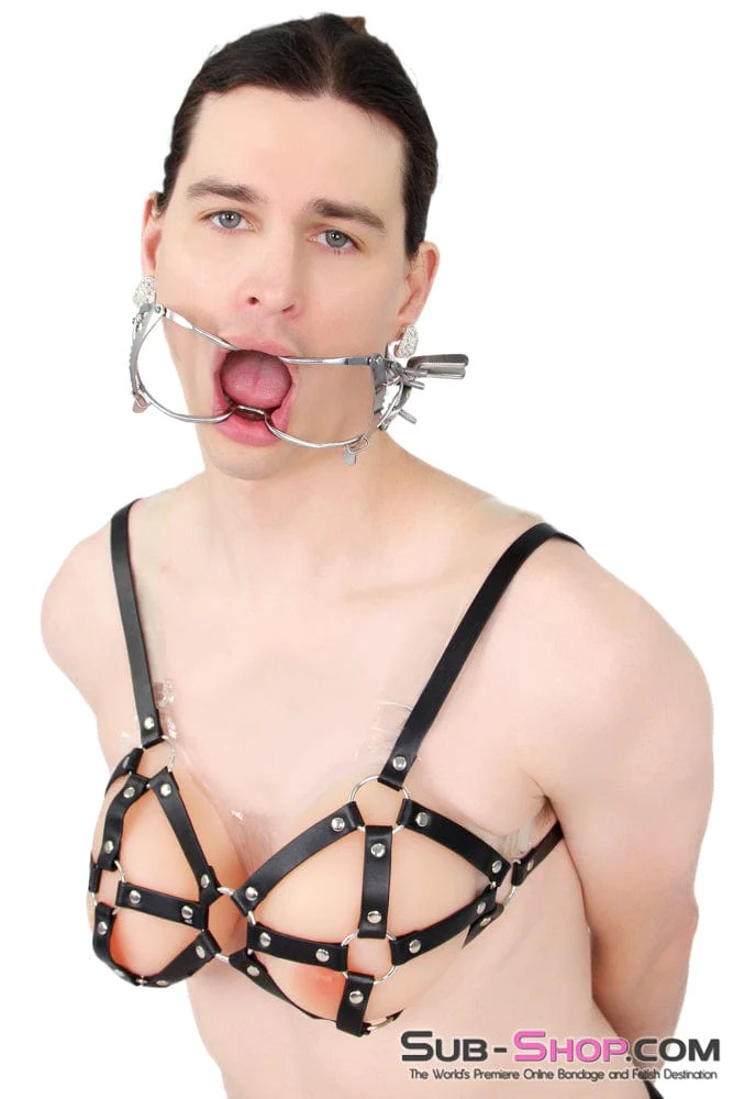 9897RS-SIS Breast Cage Sissy Bondage Bra - Image 3