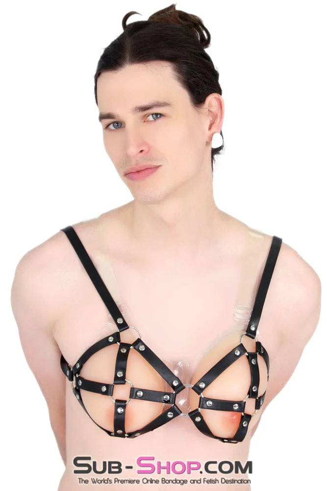 9897RS-SIS Breast Cage Sissy Bondage Bra - Image 5